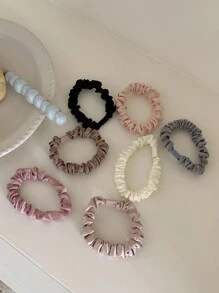 DAZY Frill-Edged Scrunchie Is Suitable For Daily Use, Simple And Convenient Valentines Hair Ties Ponytail Holders Hair Elastics Hair Rubber Bands Scrunchies Hair Rope Elastic Hair Tie - Multicolor - View 3