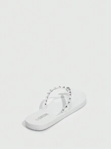 Damskie buty lekkie domowe białe klapki/sandały na letnie wakacje buty letnia wyprzedaż jesień nowy rok wakacje - Biały - Zobacz 3