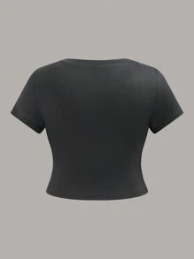SHEIN EZwear Paquete de 3 camisetas básicas de talla grande con hombro regular