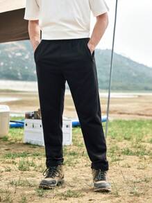 Gym Rark 男士彈性腰部休閒戶外貨物短褲，附有字母編織腰帶 - 黑色 - 查看 6