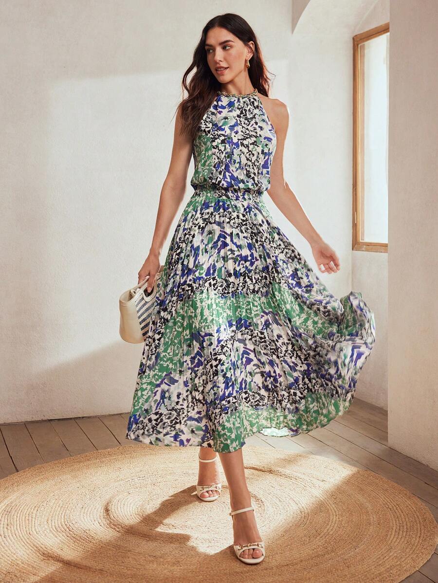 MOTF Classy CHUỖI IN TẤT CẢ CHI TIẾT ÁO CAMI KHÔNG Tay CHO MÙA HÈ - Nhiều màu - Xem 1