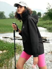 In My Nature Women's Outdoor Sports Commuting Lightweight Hooded Raincoat For Breathability Windbreaker Womenblack Hoodie Womenrunning Jacket Women - Black - View 5