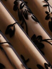 EARO Spring Garden Party, Women's High Waist Embroidered Floral Skirt, Sheer Mesh Overlay A-Line Skirt, Vintage Romantic Style, Date Skirt, Niche Design Skirt Casual Vacation - Apricot - View 7