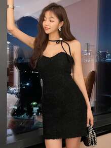 DAZY Damen einfarbiges figurbetontes trägerloses Sommerkleid, Minikleid, Lässig Damenkleider