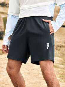 In My Nature Men's Solid Color Simple Outdoor Casual Shorts - Dark Grey - View 6