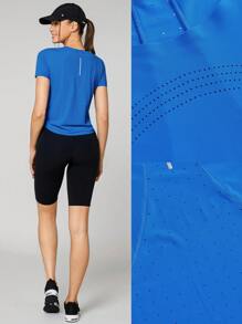 GLOWMODE Camiseta reflectante cortada con láser y de secado rápido OptiDry para entrenamiento de alta intensidad, jogging, running, ejercicios de gimnasio y ciclismo