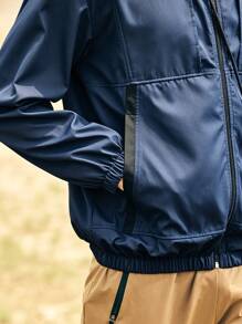 In My Nature Men's Solid Color Outdoor Jacket With Zipper Pockets Hiking Clothes