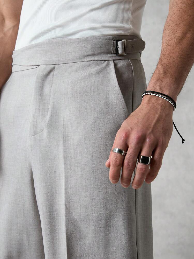 Men's Loose Neapolitan Suit Shorts In Gray