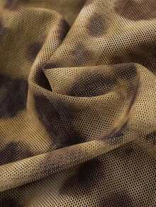 夏季时尚豹纹褶皱抹胸