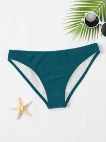 SHEIN Swim Bottom de bikini de triángulo de unicolor, adecuado para vacaciones en la playa o uso en la piscina