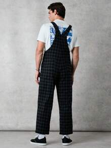 Forever 21 Mannen Vintage losse groene geruite overall
