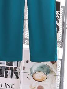 SHEIN 少年男孩優雅條紋短袖襯衫,帶可拆式吊帶和長褲紳士套裝2入組 - 綠色 - 查看 7