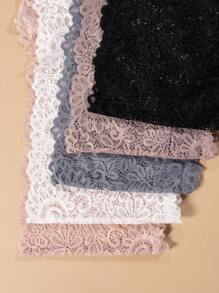 Paquete de 5 piezas de ropa interior de encaje de unicolor para tallas grandes
