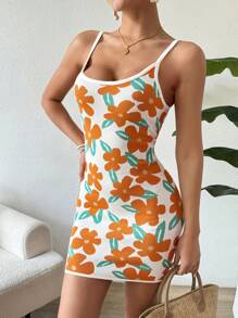 SHEIN VCAY 女式提花假日背心連身裙 - 彩色 - 查看 6