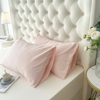1 vỏ gối 100% polyester, màu trơn, kiểu dáng tối giản, nhẹ và thoáng khí, mềm mại và thoải mái, không kèm ruột gối, vỏ gối đơn, dùng trang trí phòng ngủ.