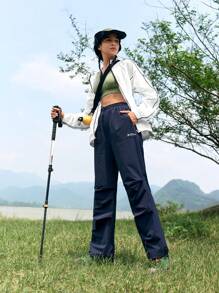 In My Nature Women Color-Blocking Trimmed Outdoor Jacket With Hood