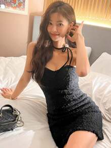 DAZY Damen einfarbiges figurbetontes trägerloses Sommerkleid, Minikleid, Lässig Damenkleider