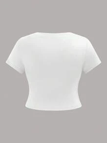 SHEIN EZwear Paquete de 3 camisetas básicas de talla grande con hombro regular
