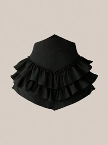 SHEIN ICON 大尺碼高腰尖端層疊荷葉邊裙