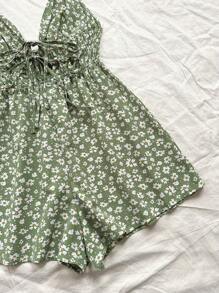 Soleia WYWH假期女士音樂節休閒胸帶A字小碎花連身褲 - 彩色 - 查看 4