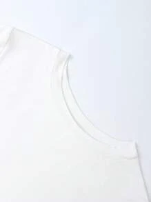 SHEIN EZwear Paquete de 3 camisetas básicas de talla grande con hombro regular