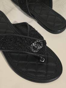 SHUZIA Women Flat Daily Flip-Flops - Black - View 2