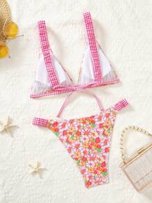 SHEIN Swim Đồ bơi bikini in ngẫu nhiên thời trang dành cho nữ, tách biệt - Nhiều màu - Xem 6