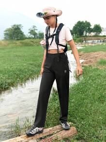 In My Nature Women's Fashionable Loose Fit Long Outdoor Sports Pants - Black - View 7