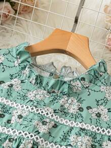 Celure Plus Size Women Summer Floral Printed Stand Collar Ruffle Cap Sleeve Loose Blouse