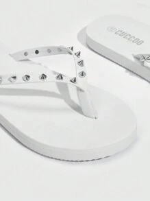 Damskie buty lekkie domowe białe klapki/sandały na letnie wakacje buty letnia wyprzedaż jesień nowy rok wakacje - Biały - Zobacz 5