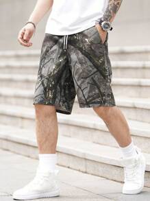 Manfinity Roughcore Men Fashionable Loose-Fit Summer Waist-Tied Straight Shorts - Multicolor - View 7