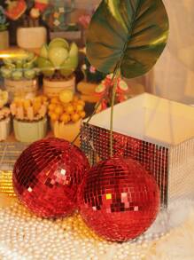 Cherry Disco Ball Decor, Double Mirror Ball Cherry Decor For DJ Club Stage Bar Party Wedding Holiday Decoration Home Decor Best Gifts Birthday Graduation Christmas Decorations Room Decor Christmas - Red - View 8