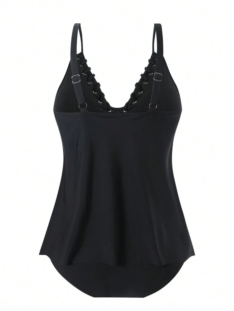 Sexy Solid Color Lace Up Bikini Set For Beach And Pool,Summer Beach