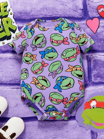 TEENAGE MUTANT NINJA TURTLES | SHEIN 夏季寶寶女裝印花短袖連身衣