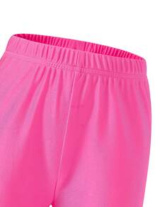 Shorts de Motociclista Casuais Rosa para Meninas Pré-Adolescentes com Design Justo