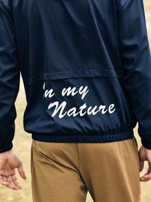 In My Nature Men's Solid Color Outdoor Jacket With Zipper Pockets Hiking Clothes