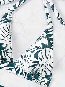 SHEIN Swim 夏季沙灘女性隨機熱帶印花比堅尼泳裝套裝 - 彩色 - 查看 5