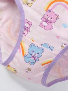 Young Girl Cute Rabbit Printed Cotton Panties, 6 Packs - Multicolor - View 4