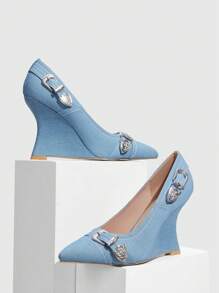 CUCCOO SZL Women's High Heel Fashion Pumps - Blue - View 5