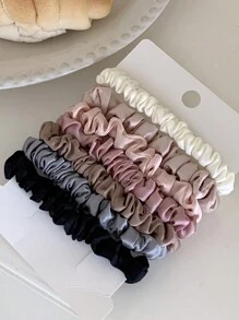 DAZY Frill-Edged Scrunchie Is Suitable For Daily Use, Simple And Convenient Valentines Hair Ties Ponytail Holders Hair Elastics Hair Rubber Bands Scrunchies Hair Rope Elastic Hair Tie - Multicolor - View 2