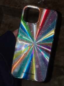 1PC Luxury Laser Radiant Firework Rainbow Color Phone Case Compatible With Iphone 16 15 14 13 12 11 Pro Max Glitter Star Lens Protection Soft Cover - Color - View 8