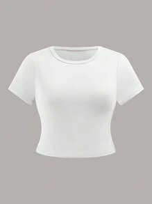SHEIN EZwear Paquete de 3 camisetas básicas de talla grande con hombro regular