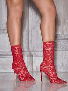 CUCCOO SZL 女性時尚繫帶短靴適用於戶外休閒穿戴 - 紅色 - 查看 6