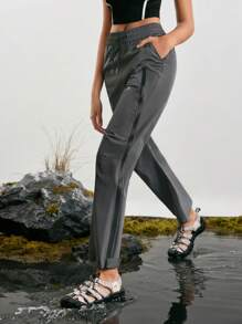 In My Nature Women Outdoor Sports Function Windproof Waterproof Straight Zipper Trousers - Dark Grey - View 2