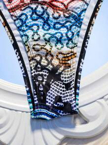 SHEIN Swim Women Printed Sexy Beach Bikini Set For Vacation,Summer Beach - Multicolor - View 6