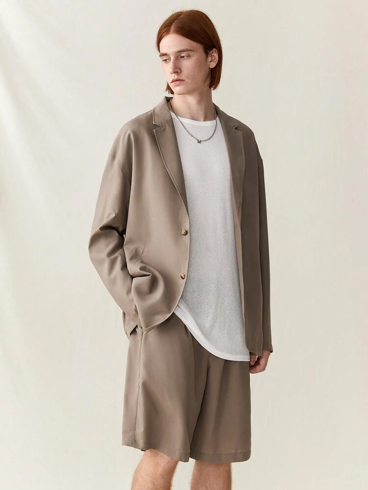 Men Solid Color Simple Casual Three Piece Suit
