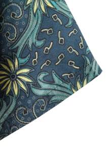 Men Allover Floral Print Button Up Shirt - Navy Blue - View 5