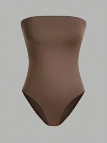 SHEIN EZwear Women's 3pcs Strapless Slim Fit Bodysuit Set, Suitable For Summer Casual Wear - Multicolor - View 5