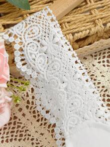 SHEIN Explorewe Tween Girl Hollow Out Lace Patchwork Solid Color Sleeveless Jumpsuit For Summer - White - View 3