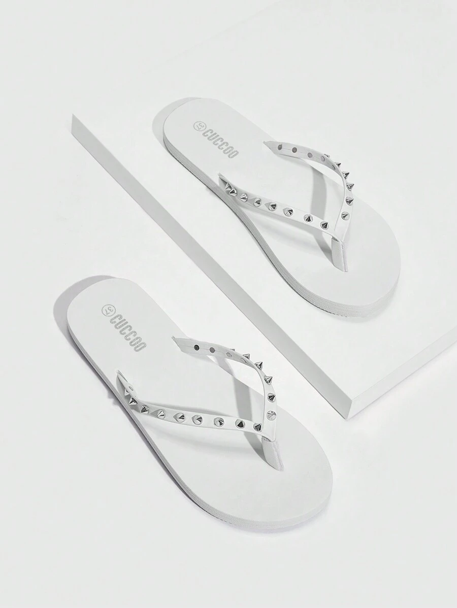 Damskie buty lekkie domowe białe klapki/sandały na letnie wakacje buty letnia wyprzedaż jesień nowy rok wakacje - Biały - Zobacz 1